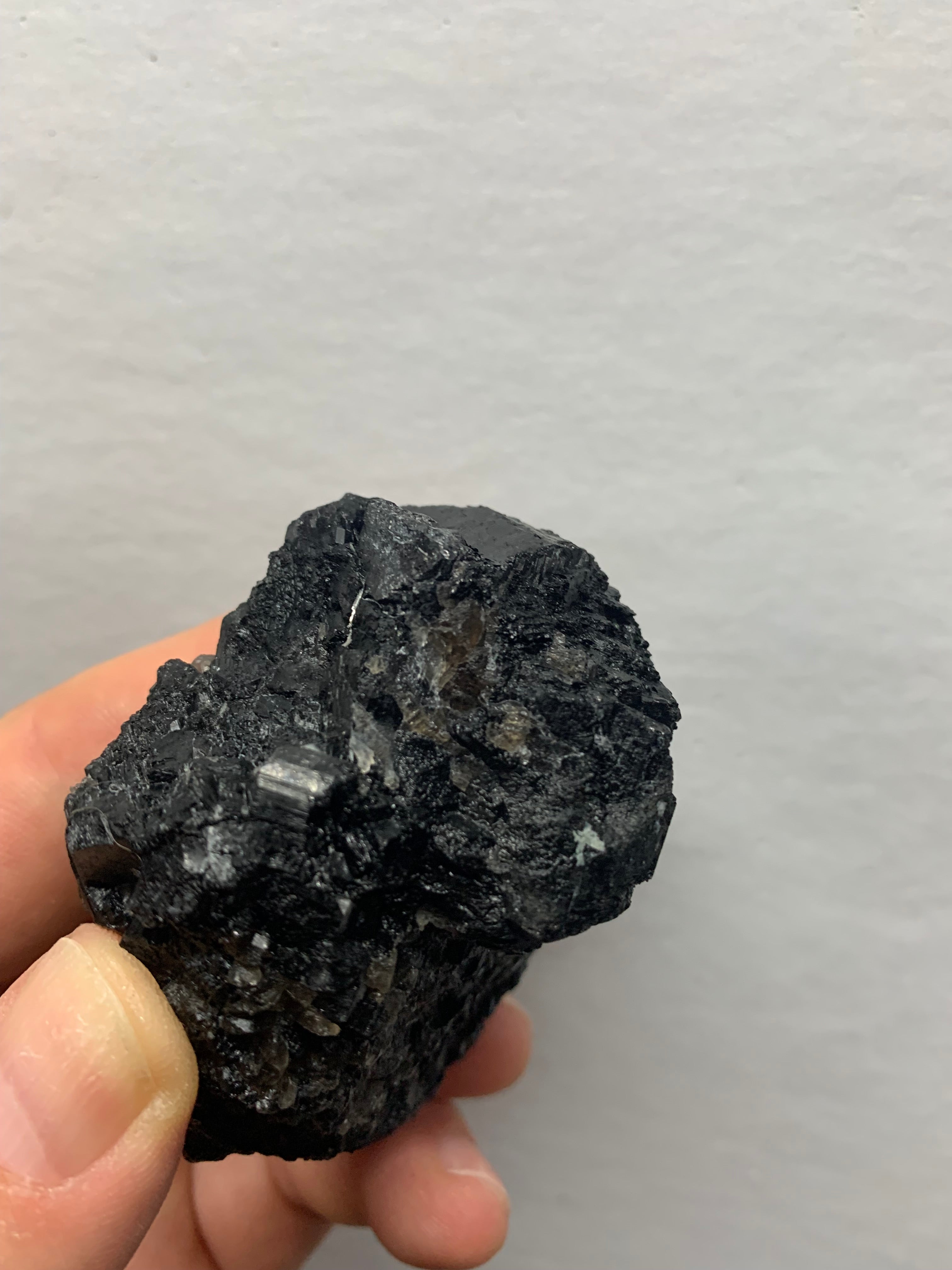 Maine Mt. Mica Black Tourmaline Crystal Cluster with Quartz | Maine Schorl Specimen | Raw Natural Stone | Grounding Crystal (232 grams)