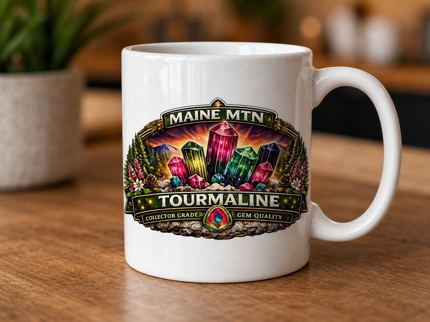 White glossy mug