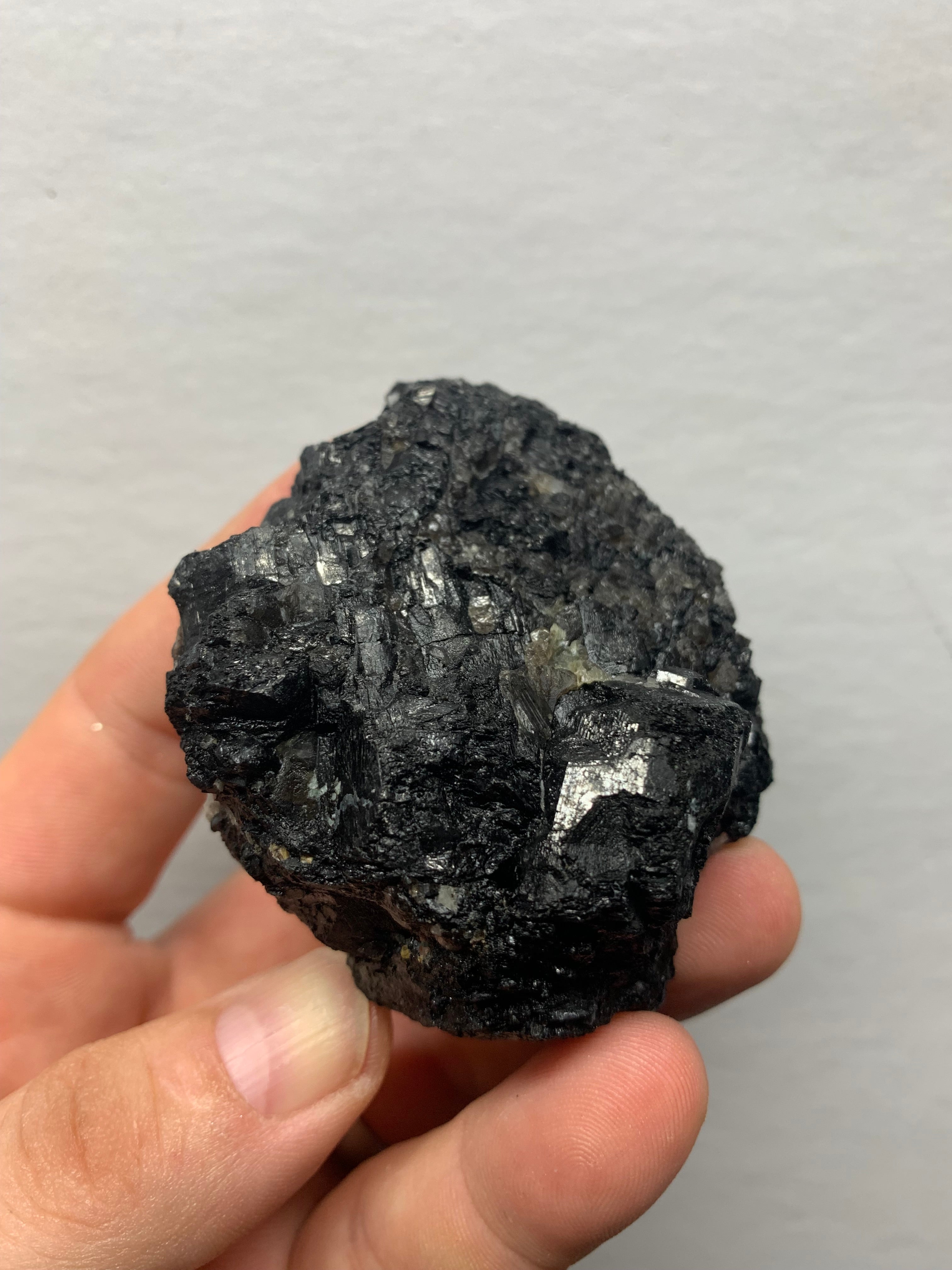 Maine Mt. Mica Black Tourmaline Crystal Cluster with Quartz | Maine Schorl Specimen | Raw Natural Stone | Grounding Crystal (232 grams)