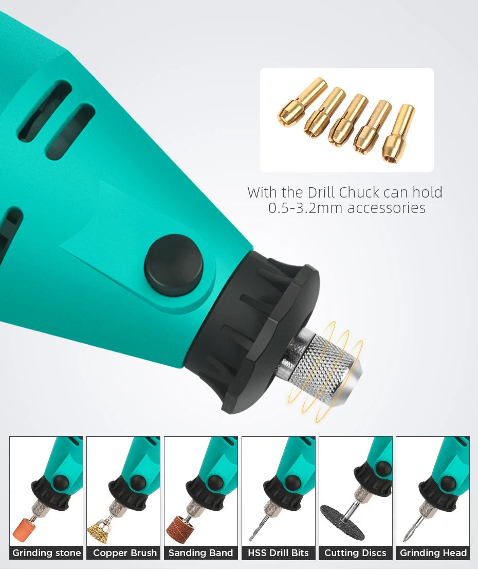 Mini Rotary Tool Drill Mini Grinder Hand Drill Polishing Machine mini drill box With Dremel Accessories Mini Dremel Drill