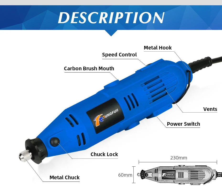 Mini Rotary Tool Drill Mini Grinder Hand Drill Polishing Machine mini drill box With Dremel Accessories Mini Dremel Drill