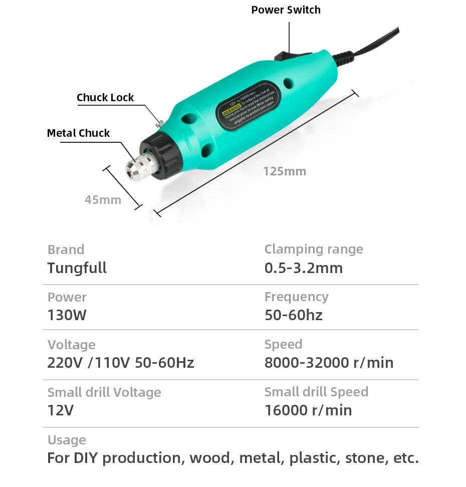 Mini Rotary Tool Drill Mini Grinder Hand Drill Polishing Machine mini drill box With Dremel Accessories Mini Dremel Drill