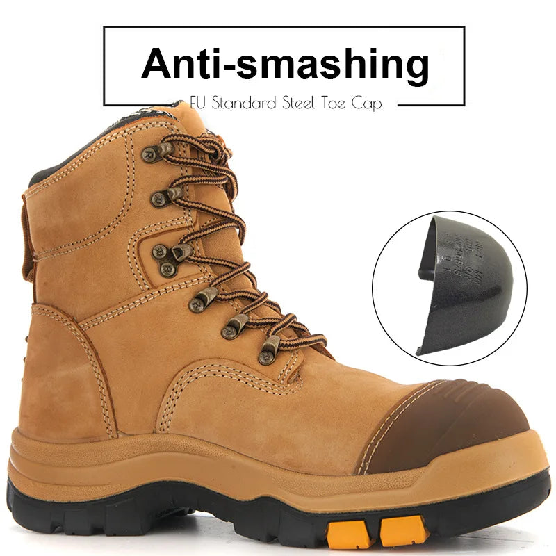ROCKROOSTER Hiking Shoes Men Waterproof Hunting Boots Leather Safety Shoes Tactical Ankle steel toe Sneakers trekking Boots