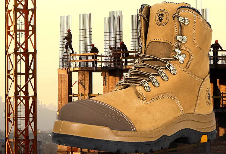 ROCKROOSTER Hiking Shoes Men Waterproof Hunting Boots Leather Safety Shoes Tactical Ankle steel toe Sneakers trekking Boots