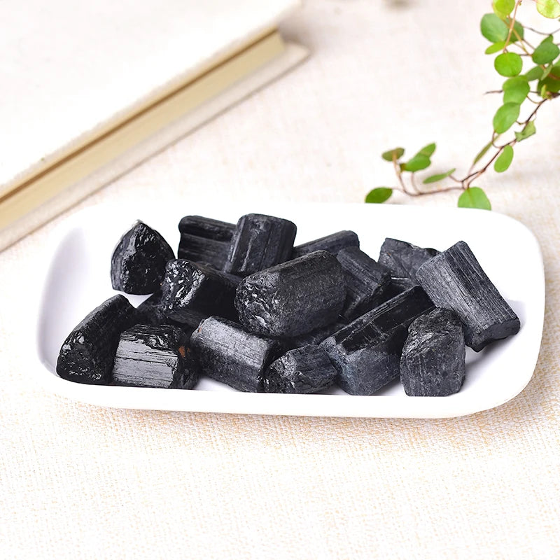 Natural Black Tourmaline Irregular Ore Mineral Crystal Stone Mineral Rough Quartz Teaching Specimen Gem Ornaments Gemstone