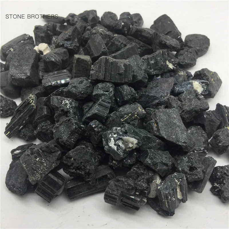 Natural Black Tourmaline Gravel Raw Gemstone Mineral Specimen Irregular Crystal Healing Advanced Collection Eliminate Magnetism
