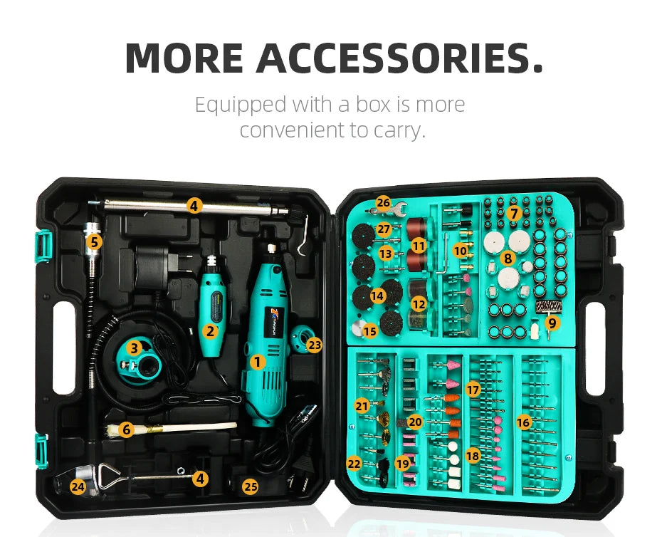 Mini Rotary Tool Drill Mini Grinder Hand Drill Polishing Machine mini drill box With Dremel Accessories Mini Dremel Drill