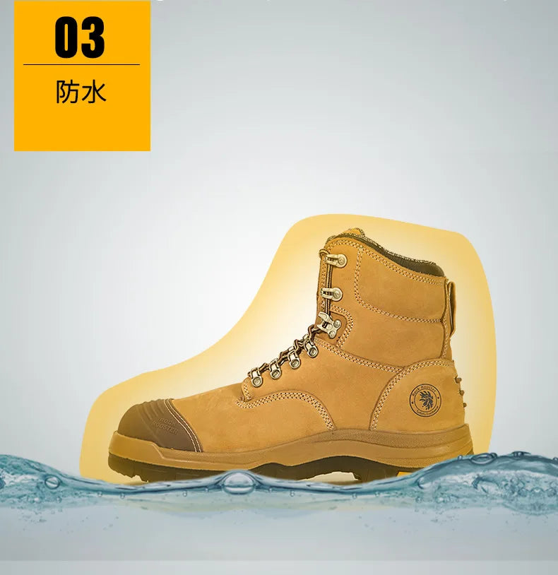 ROCKROOSTER Hiking Shoes Men Waterproof Hunting Boots Leather Safety Shoes Tactical Ankle steel toe Sneakers trekking Boots