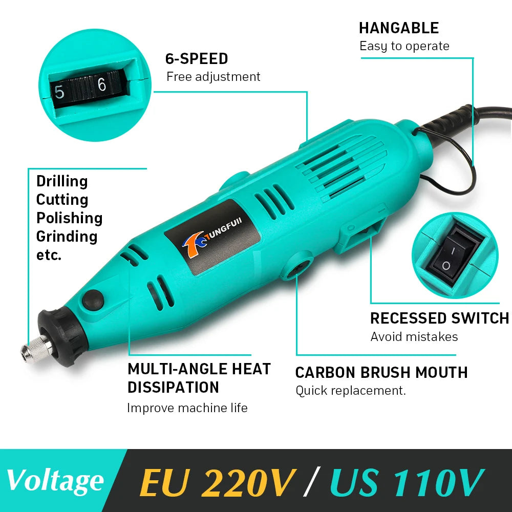 Mini Rotary Tool Drill Mini Grinder Hand Drill Polishing Machine mini drill box With Dremel Accessories Mini Dremel Drill