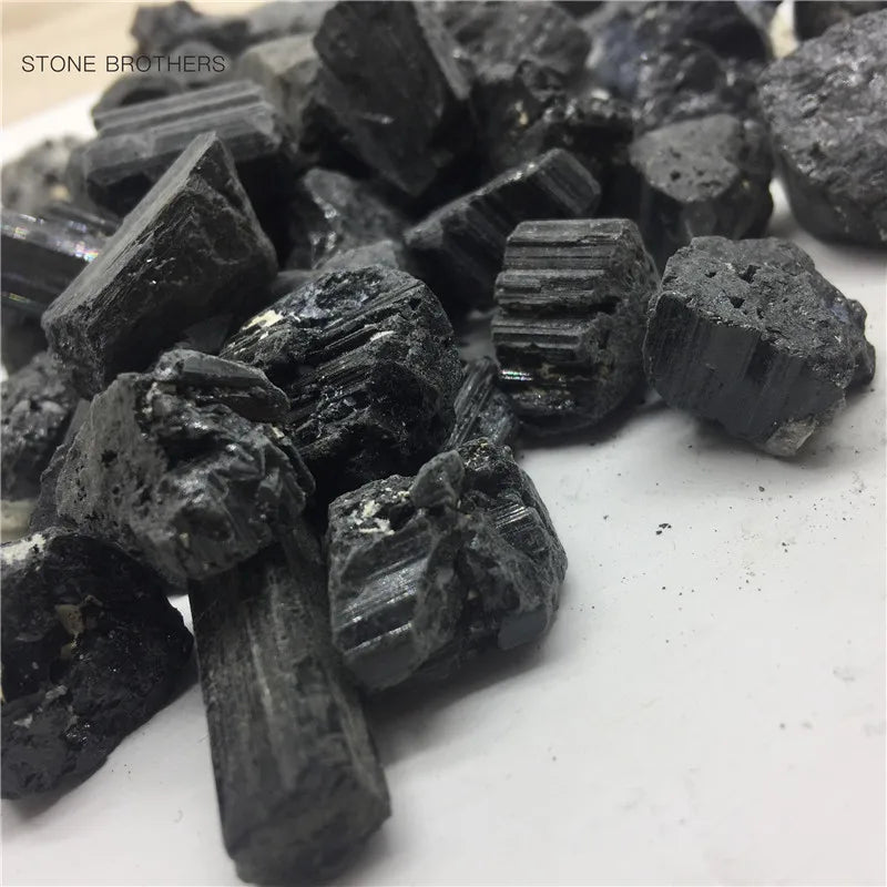 Natural Black Tourmaline Gravel Raw Gemstone Mineral Specimen Irregular Crystal Healing Advanced Collection Eliminate Magnetism