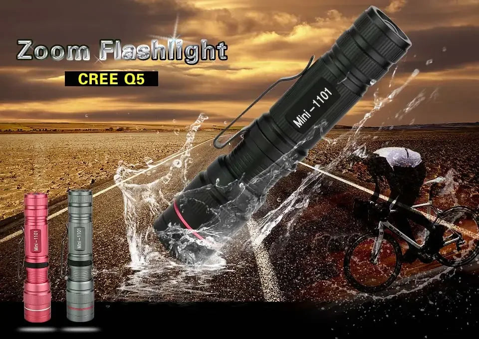 Mini LED Flashlight Q5 Portable Torch Flashlights 3 Modes Waterproof AA Battery Powered For Camping Hiking Emergency Lighting