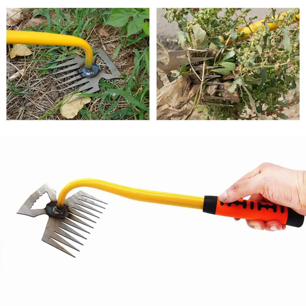 11 teeth Multi-function Weeder Grass Pot Soil Weeding Tool Manganese Steel Manual Excavator Refurbished Garden Land Herb Supply