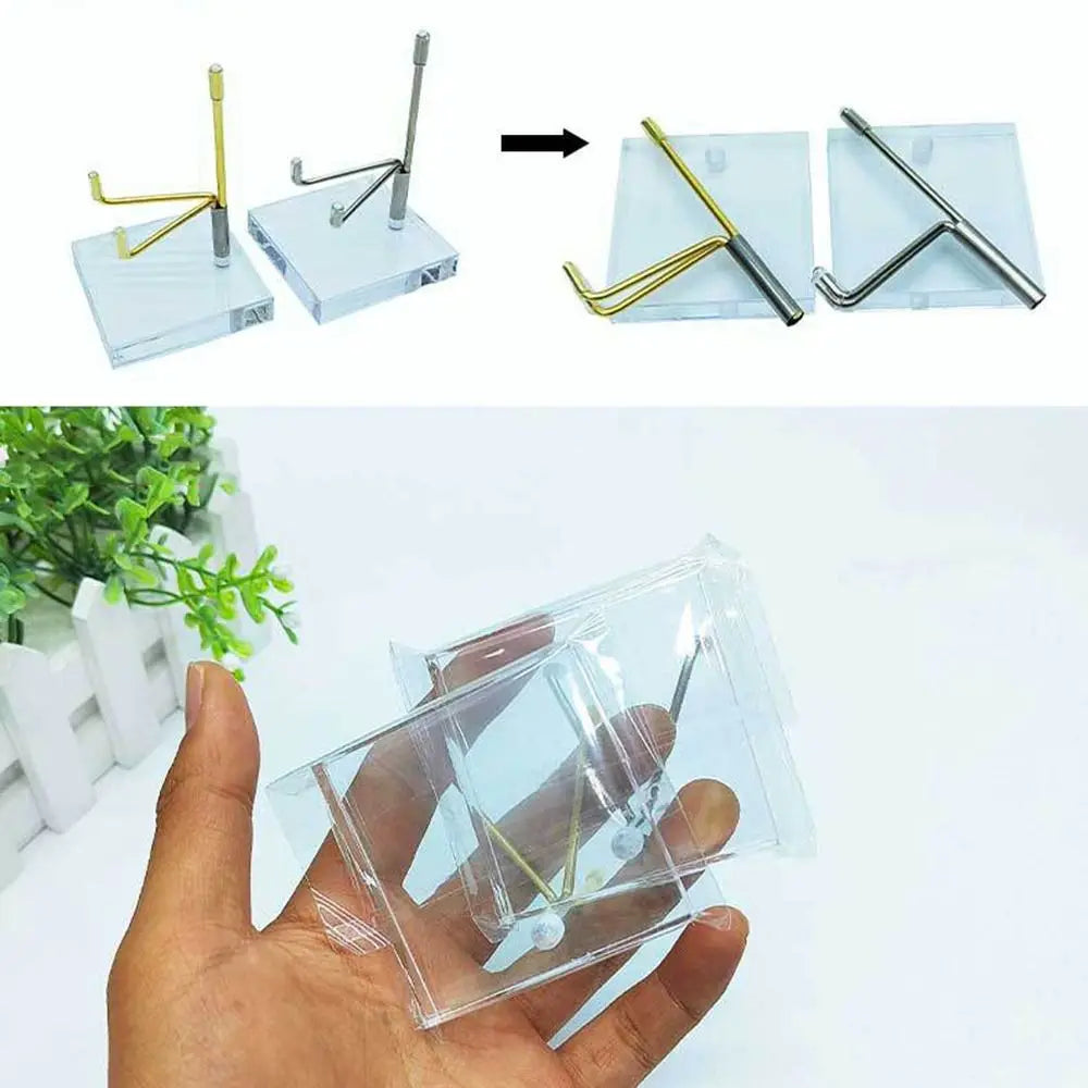 Metal Mineral Display Glassball Base Stand With Acrylic Base For Crystal Ball Base Stone Shelf