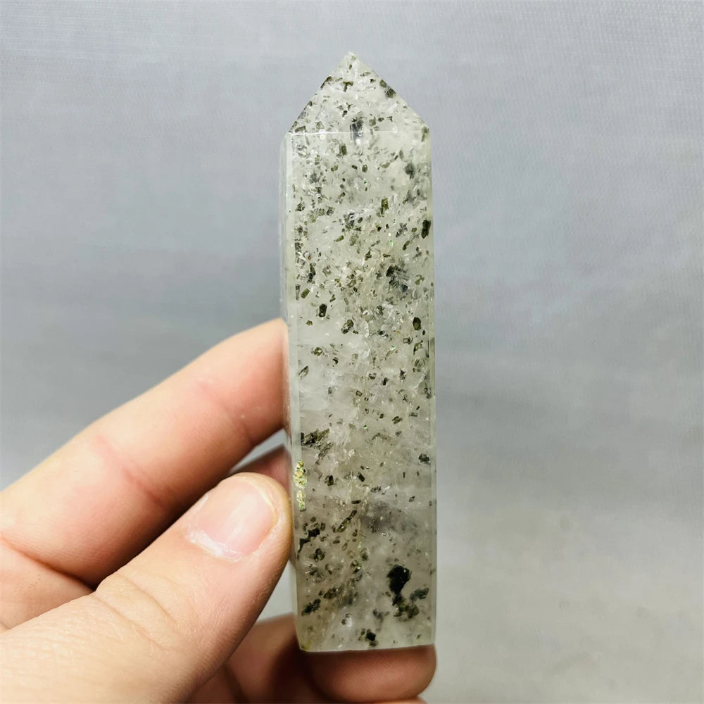 Black Tourmaline Tower Rainbow Crystal Epidote Crystal wand Stone Healing Spiritual Decoration Gift Witchcraft Meditation