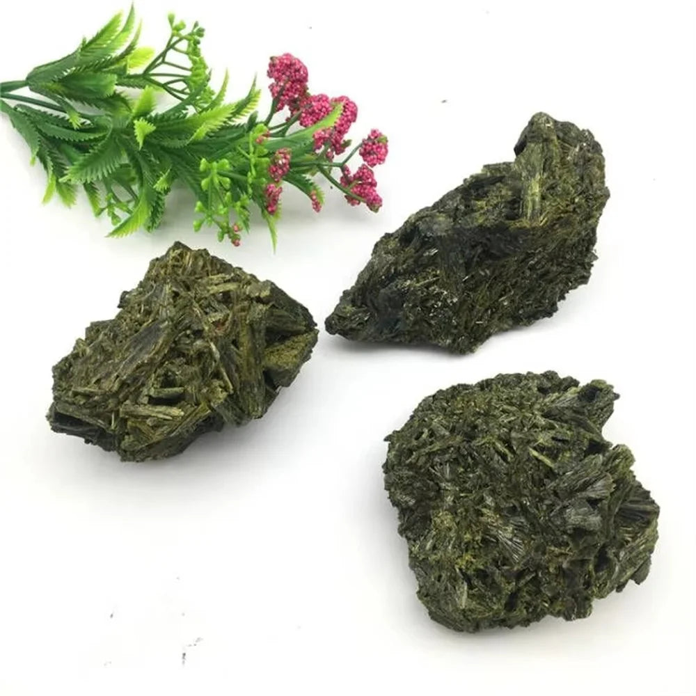 Natural raw stone specimen of minerals epidote green tourmaline mineral specimen tourmaline ornaments for home decoration