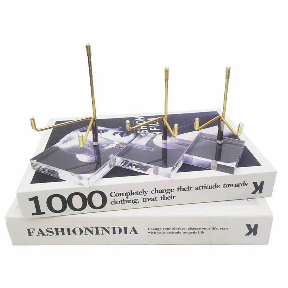 Metal Mineral Display Glassball Base Stand With Acrylic Base For Crystal Ball Base Stone Shelf