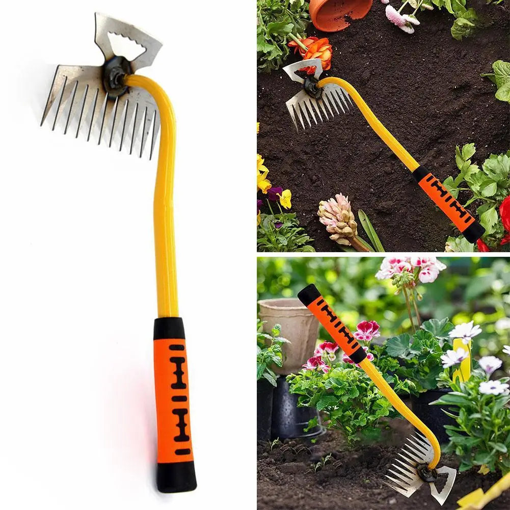11 teeth Multi-function Weeder Grass Pot Soil Weeding Tool Manganese Steel Manual Excavator Refurbished Garden Land Herb Supply