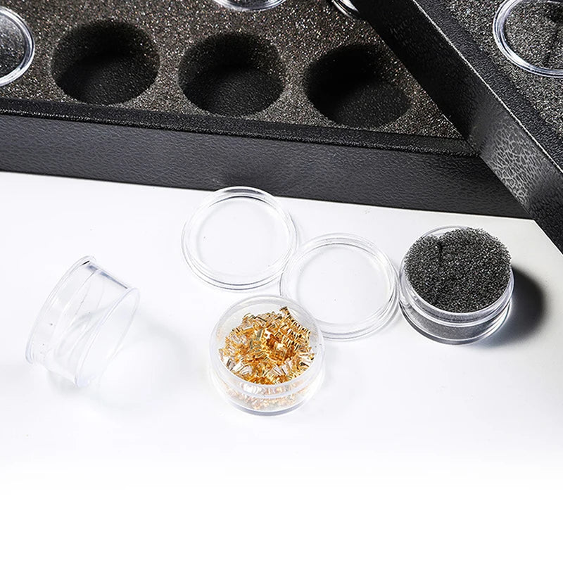 1Set Display Case Gemstone Storage Box Small Round Plastic Containers Box Jewelry Organizer Container With Foam