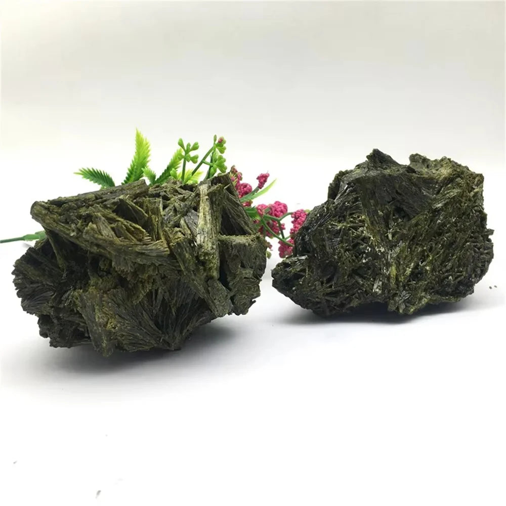 Natural raw stone specimen of minerals epidote green tourmaline mineral specimen tourmaline ornaments for home decoration