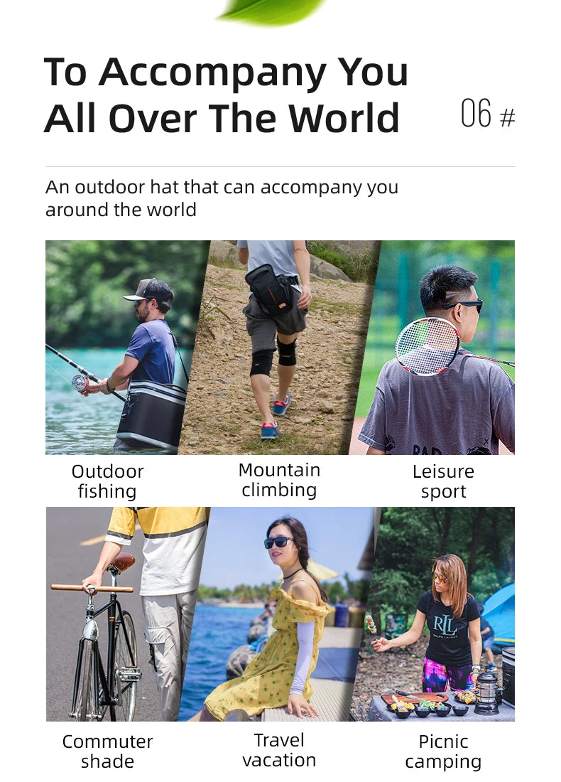 ROCKBROS Sun Hats Bucket Hats Summer Spring Breathable Adjustable Outdoor Anti-sun Sports Travel Beach Fishing Caps Adjult
