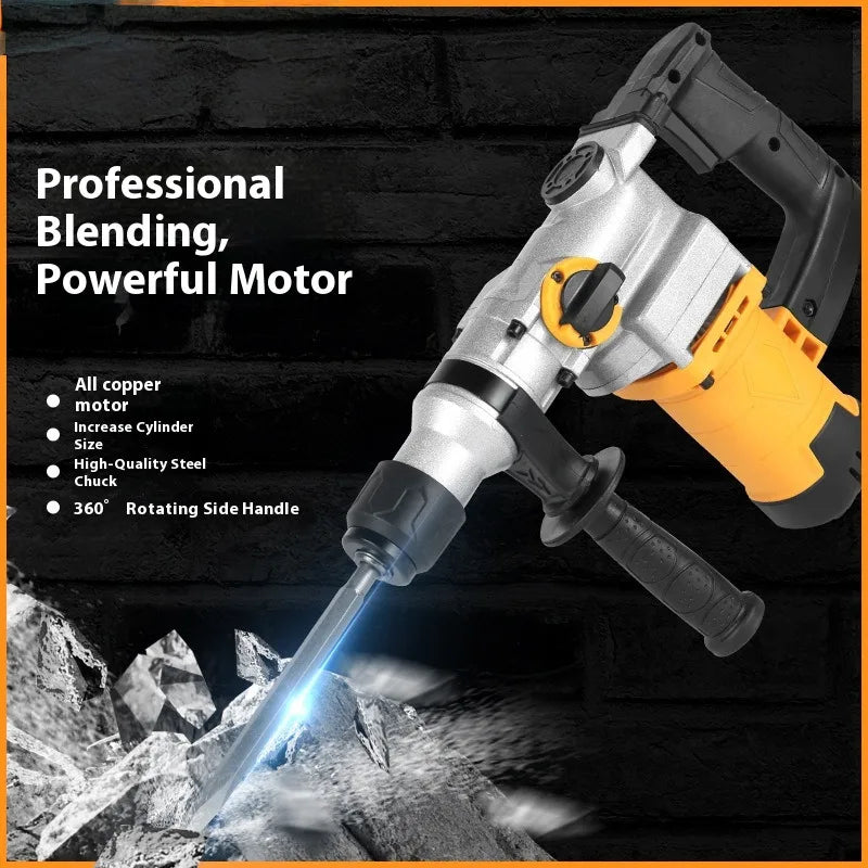 RockHollow Supply Co. Industrial Grade Professional All Copper Electric Hammer Multifunctional Impact Drill Household Specialized Concrete Tool