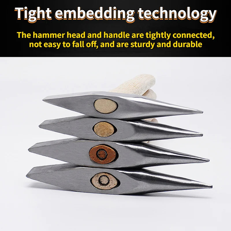 Pointed Flat Head 2 In 1 Rock Pick Geological Hammer Wood Handle Welding Rust Removal Chipping Hammer Geogogy Exploration Tools