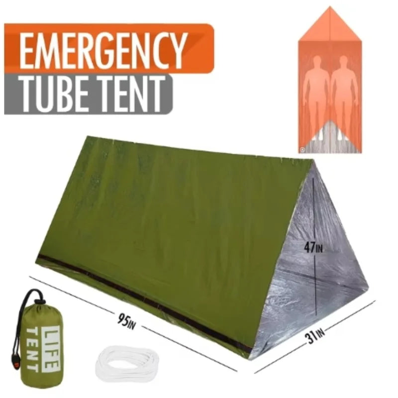 2 Person Emergency Tent  Waterproof Camping Travel Pergola Family Campaign House Tourist Tents Cool Gear Equipment Coat