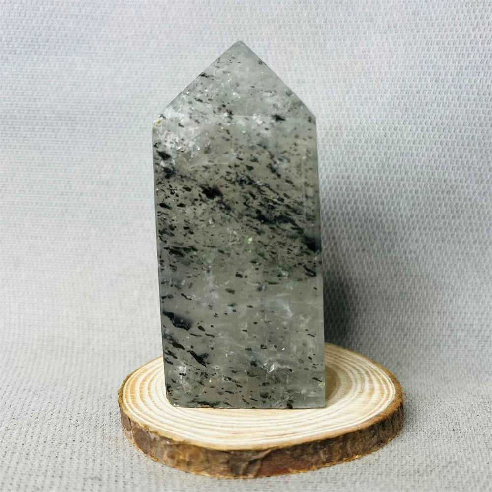 Black Tourmaline Tower Rainbow Crystal Epidote Crystal wand Stone Healing Spiritual Decoration Gift Witchcraft Meditation