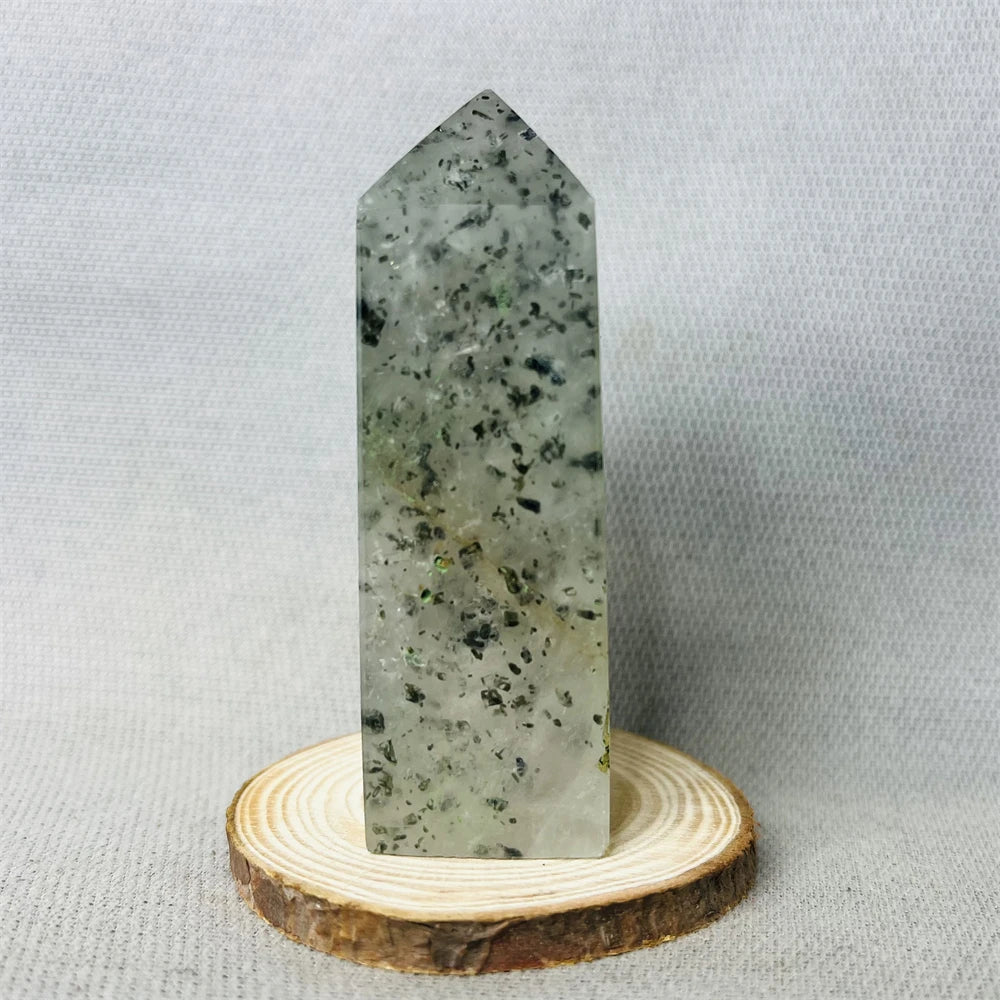 Black Tourmaline Tower Rainbow Crystal Epidote Crystal wand Stone Healing Spiritual Decoration Gift Witchcraft Meditation
