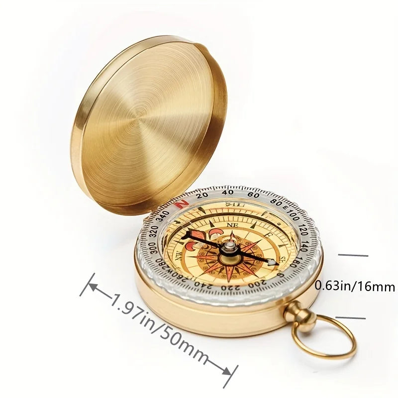 Outdoor Compass stainless steel Multifunctional Mountaineering Camping Hiking Mini Luminous Retro Flip Compasses Outdoor Tool
