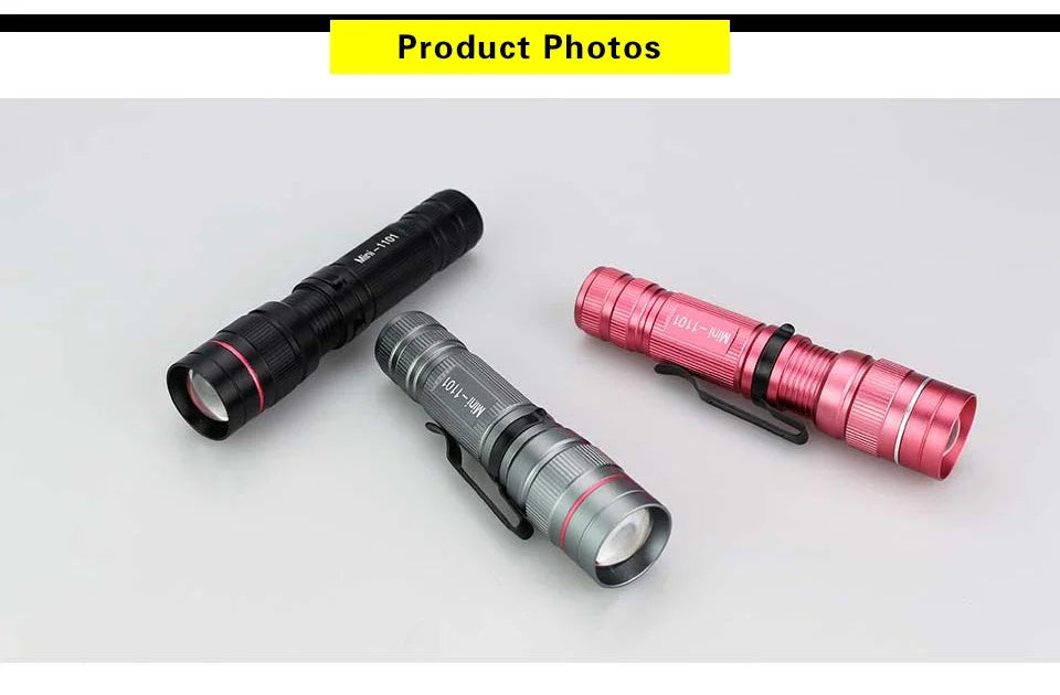 Mini LED Flashlight Q5 Portable Torch Flashlights 3 Modes Waterproof AA Battery Powered For Camping Hiking Emergency Lighting