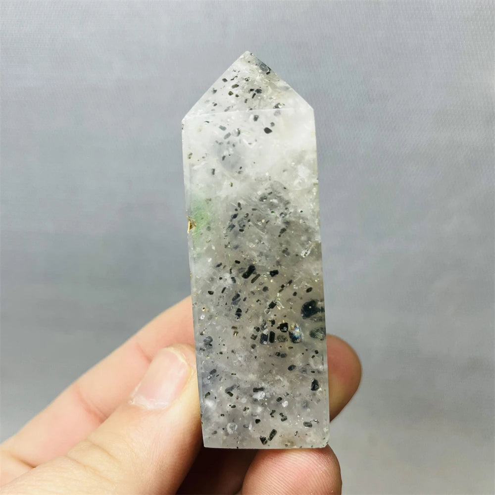 Black Tourmaline Tower Rainbow Crystal Epidote Crystal wand Stone Healing Spiritual Decoration Gift Witchcraft Meditation