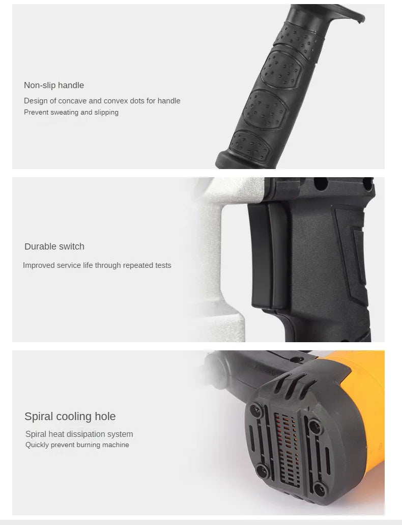 RockHollow Supply Co. Industrial Grade Professional All Copper Electric Hammer Multifunctional Impact Drill Household Specialized Concrete Tool