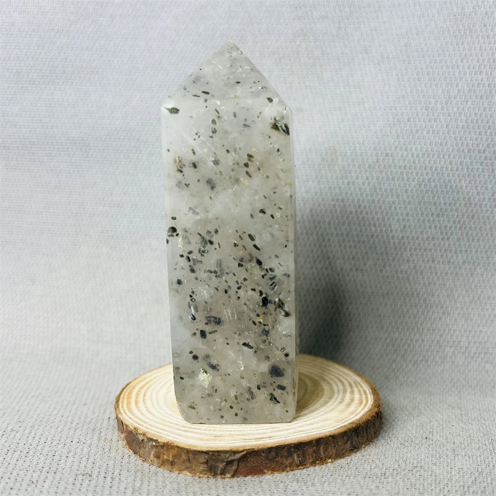 Black Tourmaline Tower Rainbow Crystal Epidote Crystal wand Stone Healing Spiritual Decoration Gift Witchcraft Meditation