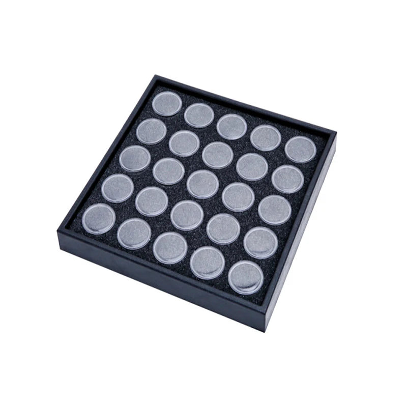 1Set Display Case Gemstone Storage Box Small Round Plastic Containers Box Jewelry Organizer Container With Foam