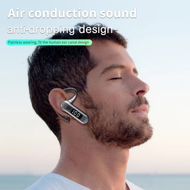 M26 Bone Conduction Wireless Headset Bluetooth 5.2 High Power Digital Display Voice Control To Answer Earless Business Headset