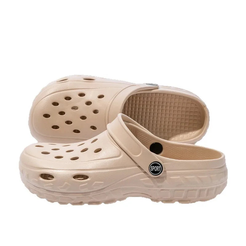 Summer Women RockHollow Clogs Female Sandals Thick Bottom Home Slides Soft EVA Dry Wedges Platform Garden Shoes Beach Sandals Home Slippers
