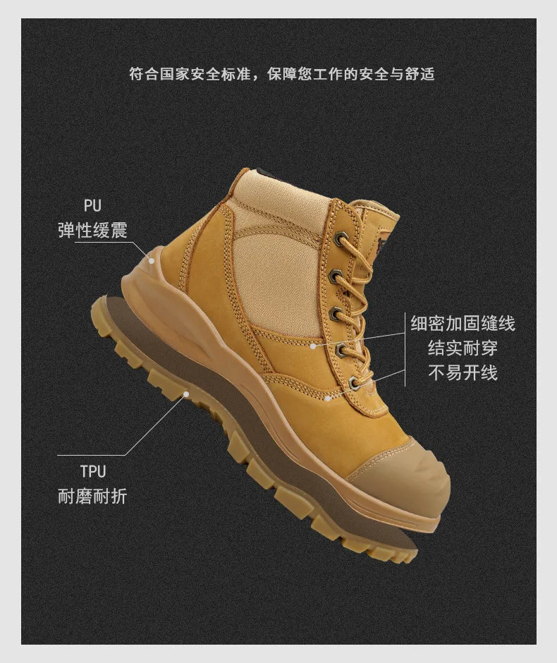ROCKROOSTER Hiking Shoes Men Waterproof Hunting Boots Leather Safety Shoes Tactical Ankle steel toe Sneakers trekking Boots