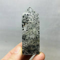 Black Tourmaline Tower Rainbow Crystal Epidote Crystal wand Stone Healing Spiritual Decoration Gift Witchcraft Meditation