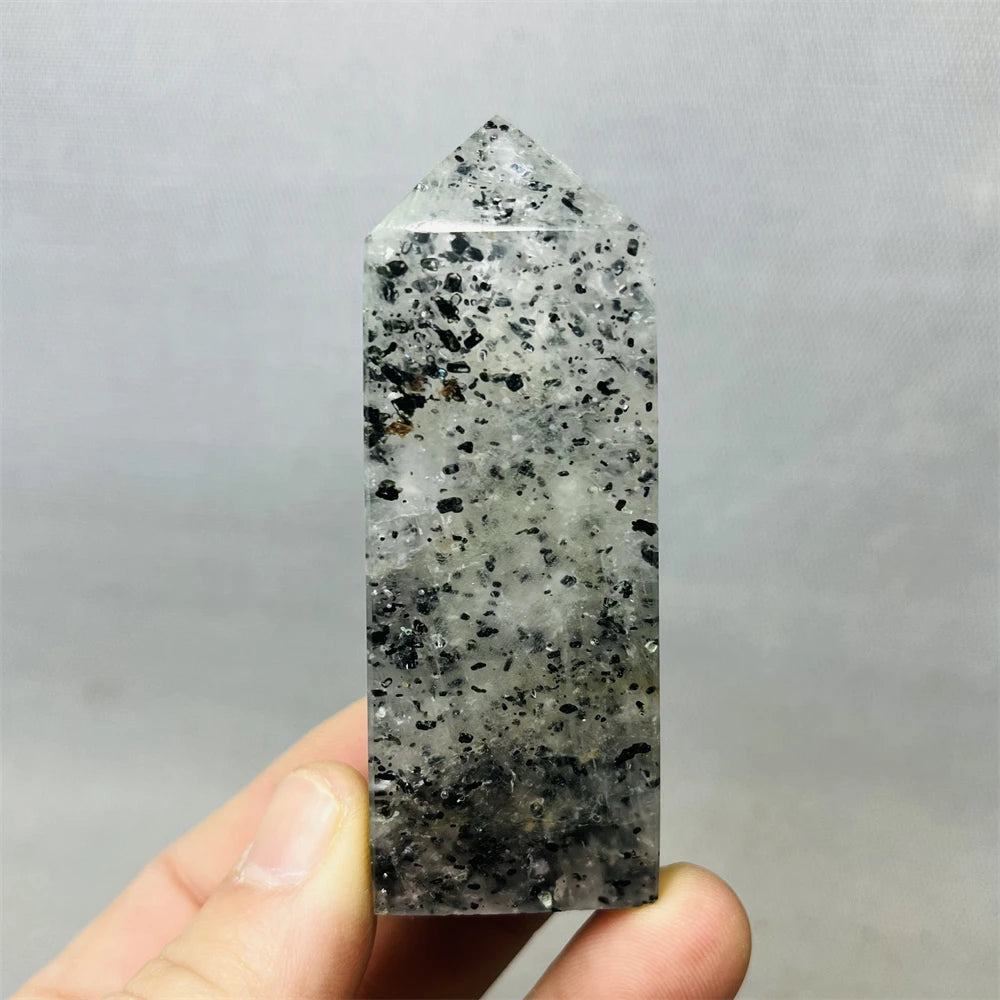 Black Tourmaline Tower Rainbow Crystal Epidote Crystal wand Stone Healing Spiritual Decoration Gift Witchcraft Meditation