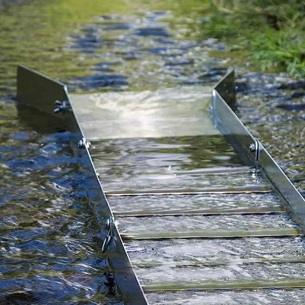 Gold Sluice Box Folding Gold Sluice Box Aluminum Alloy Portable Gold Mining Chute Panning Prospecting Recovery Tool