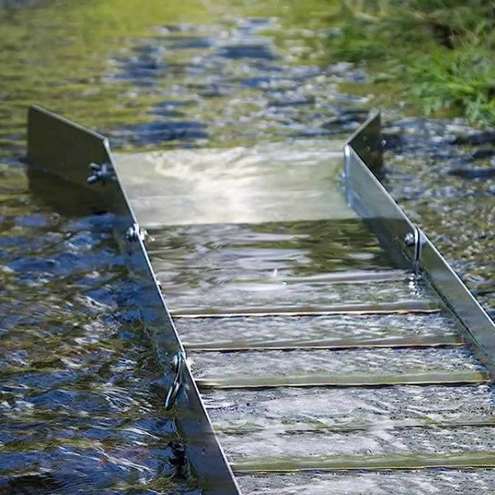 Gold Sluice Box Folding Gold Sluice Box Aluminum Alloy Portable Gold Mining Chute Panning Prospecting Recovery Tool