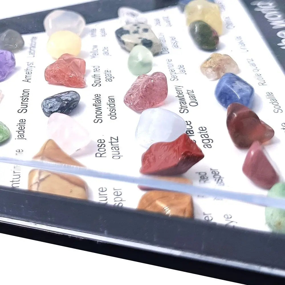 Gemstones Natural Crystal Rock Collection 36 Ore Mineral Rock Polishing Natural Specimens Triangular Set Collection Funny