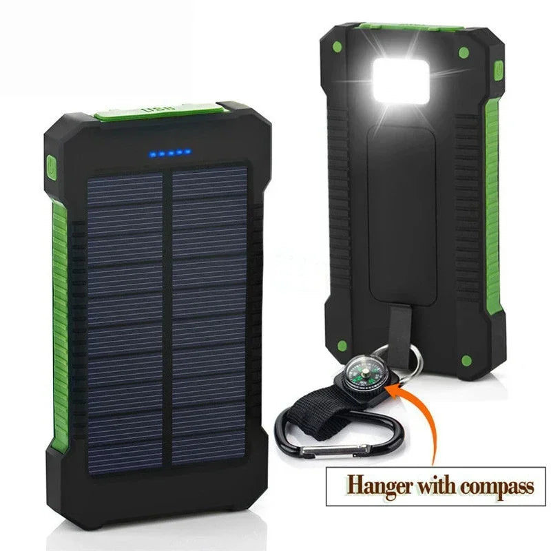 500000mAh Waterproof Outdoor Solar Power Bank Dual USB Travel Portable Solar Phone Charger Solar Powerbanks For Camping