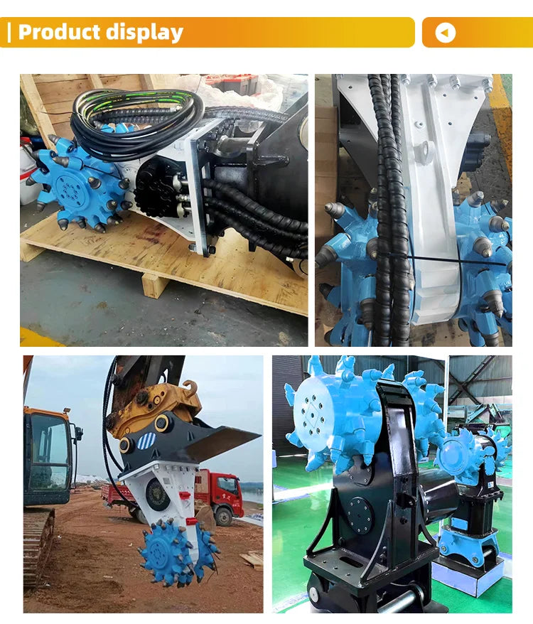 Milling Machine Hydraulic Rotating Chain Drum Cutter Mining Rock Milling Digging Machine for Milling Excavator Road Construction
