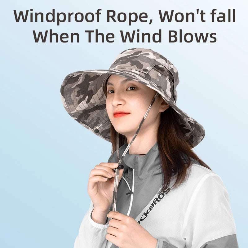 ROCKBROS Sun Hats Bucket Hats Summer Spring Breathable Adjustable Outdoor Anti-sun Sports Travel Beach Fishing Caps Adjult
