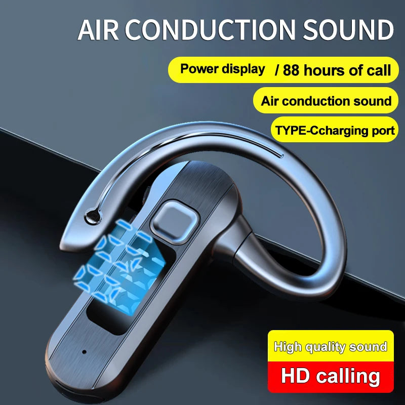 M26 Bone Conduction Wireless Headset Bluetooth 5.2 High Power Digital Display Voice Control To Answer Earless Business Headset