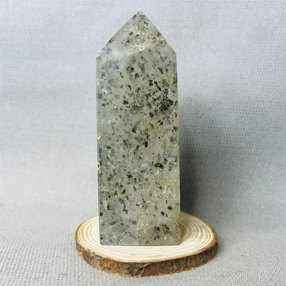 Black Tourmaline Tower Rainbow Crystal Epidote Crystal wand Stone Healing Spiritual Decoration Gift Witchcraft Meditation
