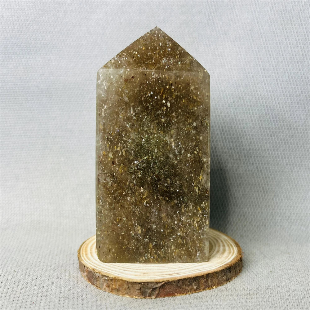 Black Tourmaline Tower Rainbow Crystal Epidote Crystal wand Stone Healing Spiritual Decoration Gift Witchcraft Meditation