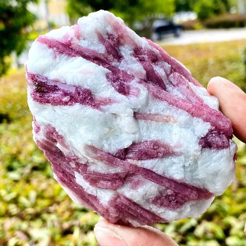 Natural Pink Tourmaline Crystal Mineral Irregular Crushed Rock Specimen Rare Original Home Decoration